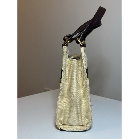 Vintage Etienne Aigner Handbag Paper Straw Handmade Trim Small Boho - Picture 6 of 16